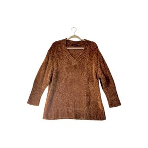 Zara Knit Soft Brown Luxe Velvety‎ Knit Cardigan Vneck Sweater Size Small Women